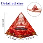 Orgone Pyramid Protection Crystal Gemstone Pyramid Reiki Positive Energy Pyramid Chakra Meditation Pyramid for Success Health Lucky Anti-Stress Decor Gift Collection (Red)