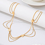 Summer Beach Alloy Heart Layered Tassel Chain Belts for Women