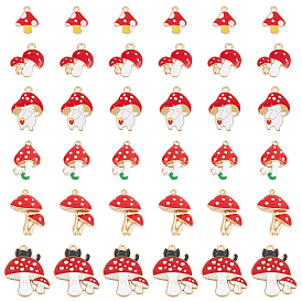 36шт 6 стили осенняя тема подвески из сплава с эмалью, гриб