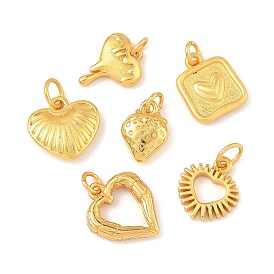Латунные подвески, сердце прелести, долговечный, без свинца и без кадмия, с целью перехода в кольце
