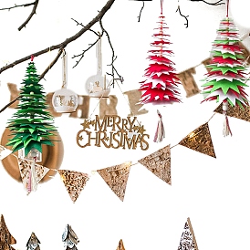 Non-woven Fabrics Christmas Tree Pendant Decorations, for Home Wall, Christmas Tree Hanging Ornaments