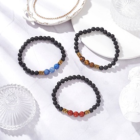 Браслеты из круглых бусин из натуральных и синтетических драгоценных камней для мужчин и женщин