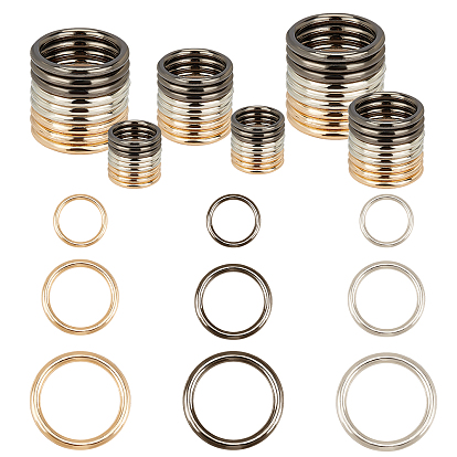 78Pcs Zinc Alloy Linking Rings, Round Ring