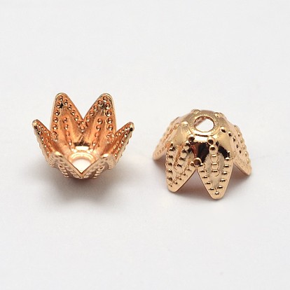 Цветок класса крышки ааа латунь шарик, без кадмия, без никеля и без свинца, 6x4 мм, отверстие : 1 мм