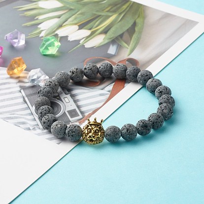 China Factory Natural Lava Rock Stretch Bracelet, Lion Tibetan Style Alloy  Bead Bracelet, Anti Depression and Anxiety Relief Items Gifts For Men Women  Inner Diameter: 2-1/4 inch(5.6cm) in bulk online 