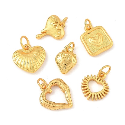 Латунные подвески, сердце прелести, долговечный, без свинца и без кадмия, с целью перехода в кольце