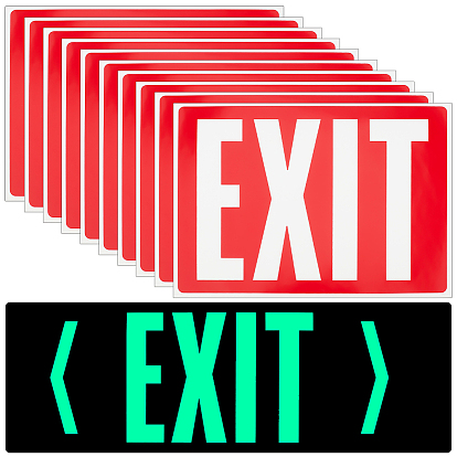 Paper Emergency Exits Signs, Public Signs