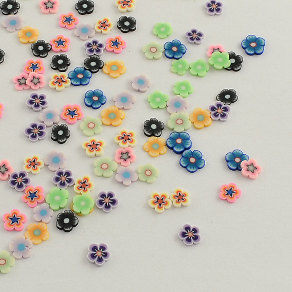 Handmade Polymer Clay Nail Art Decoration Accessories, Flower, 5~6x1mm