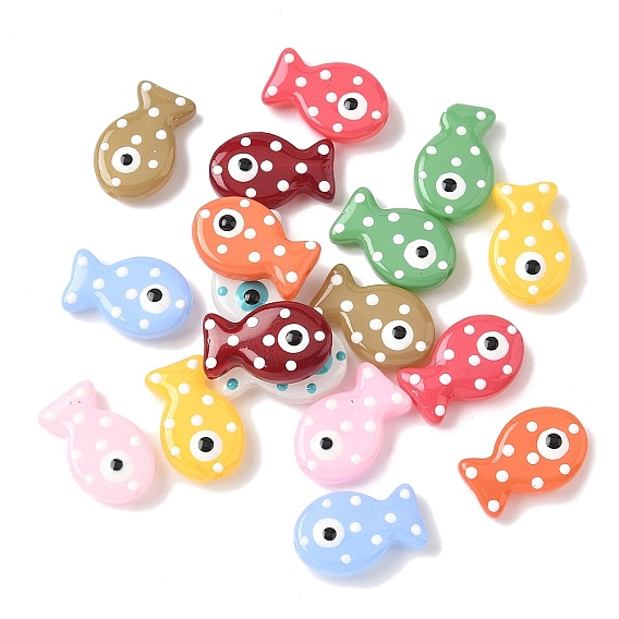 Бусины из стеклянной эмали, окрашенные методом запекания, рыба