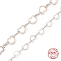 925 Sterling Silver Heart Link Chains, Soldered