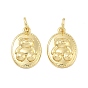 Латунные подвески, без свинца и без кадмия, долговечный, овальные с медведем, с целью перехода в кольце
