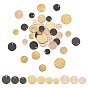 40Pcs 10 Style PVD Vacuum Plating 304 Stainless Steel Charms, Textured, Flat Round with Bumpy