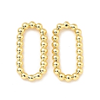 Rack Plating Brass Imitation Round Beading Links Rings, Cadmium Free & Lead Free, Oval, Long-Lasting Plated