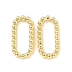 Rack Plating Brass Imitation Round Beading Links Rings, Cadmium Free & Lead Free, Oval, Long-Lasting Plated