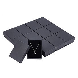 Коробки для ювелирных изделий из крафт-бумаги, Для кольца, Ожерелье, с губкой внутри, прямоугольные