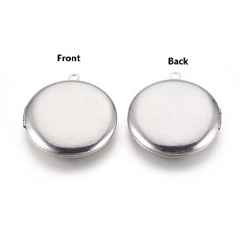 304 подвески из нержавеющей стали Locket, фото прелести рамка для ожерелья, плоско-круглые