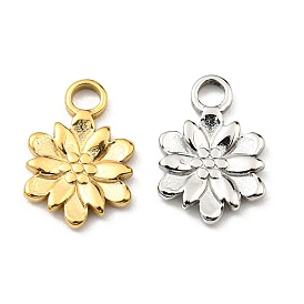 304 Stainless Steel Charm, Flower Charm
