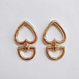 Поворотные застежки из сплава сердца, застежки-молнии