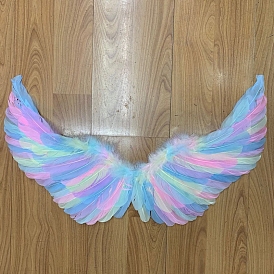 Мини-кукла с крыльями ангела и перьями, Реквизит для детской фотосъемки, украшения, аксессуары