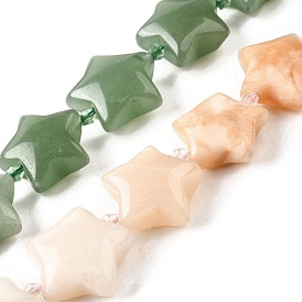 Естественно авантюрин бисер пряди, с бисером, звезда