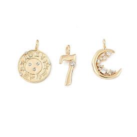 Латунные микро проложить кубического циркония подвески, золотые