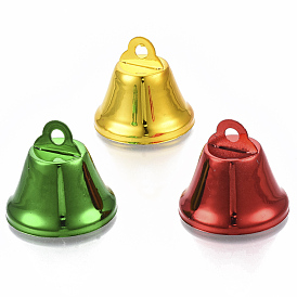 Iron Bell Pendants, for Christmas Jewelry Making