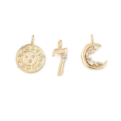 Латунные микро проложить кубического циркония подвески, золотые