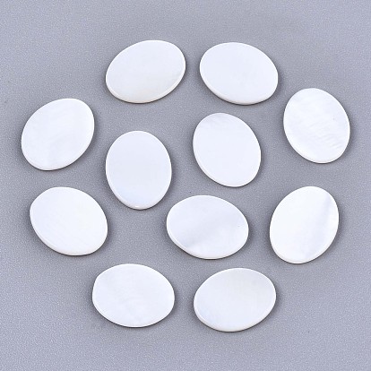 Coquille eau douce naturelle cabochons, ovale