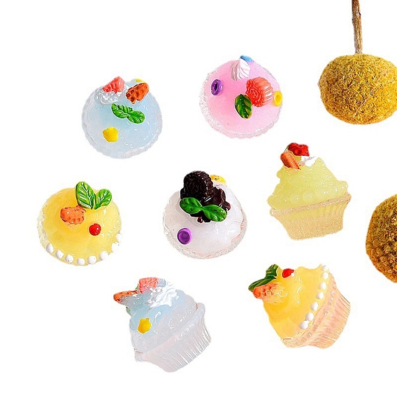 Светящийся орнамент скульптуры из смолы кекса, светится в темноте, для домашнего украшения рабочего стола