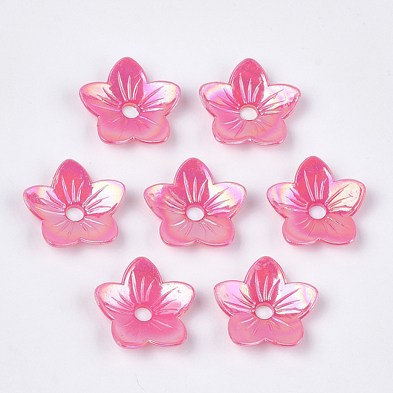 Opaque comme capuchons en plastique, 5 pétales, nacré, fleur