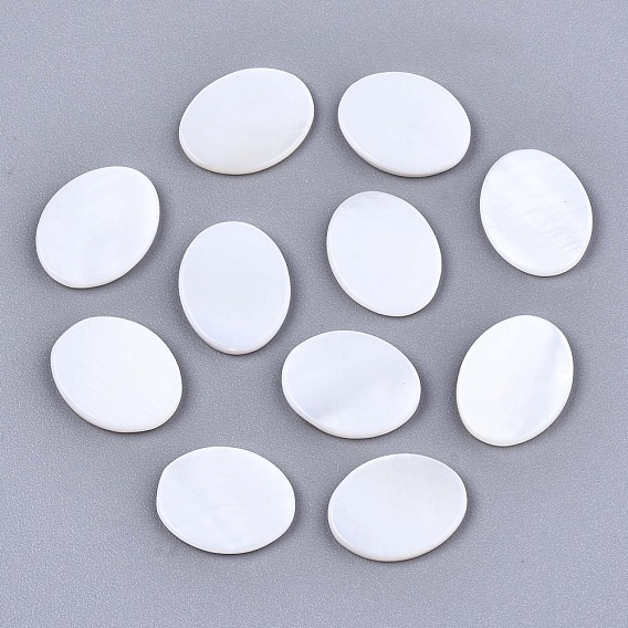 Natural Freshwater Shell Cabochons, Oval
