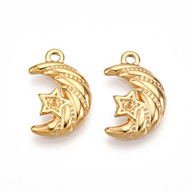 304 установка горного хрусталя из нержавеющей стали, луна со звездными чарами, ионное покрытие (ip)