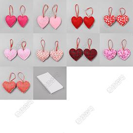 18 piezas 9 estilos de decoración colgante de corazón de poliéster, Para adornos colgantes de fiesta
