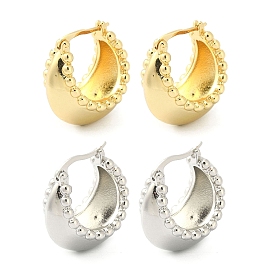 Rack Plating Brass Crescent Moon Hoop Earrings for Women, Lead Free & Cadmium Free