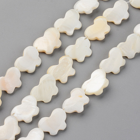 Natural Freshwater Shell Beads Strands, Top Drilled Beads, Butterfly