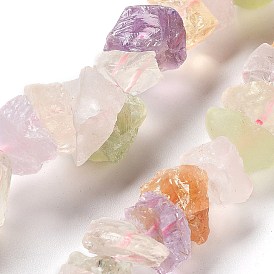Brins de perles d'améthyste naturelle brute brute, de quartz rose, de cristal de quartz et de citrine, nuggets