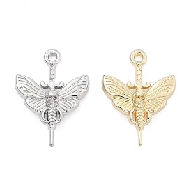 Alloy Pendants, Butterfly with Skull Charms