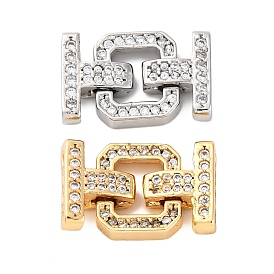 Латунное микропейв, прозрачный кубический цирконий, складные застежки, без кадмия, без никеля и без свинца, квадратный
