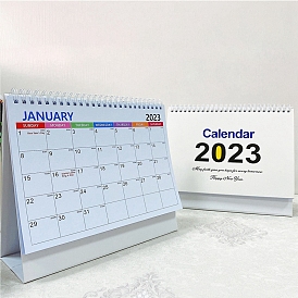 2023 bloc calendrier, calendrier de bureau en papier à spirale, planificateur d'horaire quotidien pour la maison, le bureau et l'école, rectangle