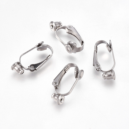 304 Stainless Steel Clip-on Earring Converters Findings, for Non-Pierced Ears