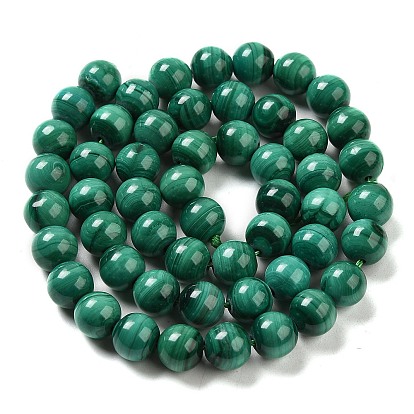 Malachite naturelles brins de perles, ronde