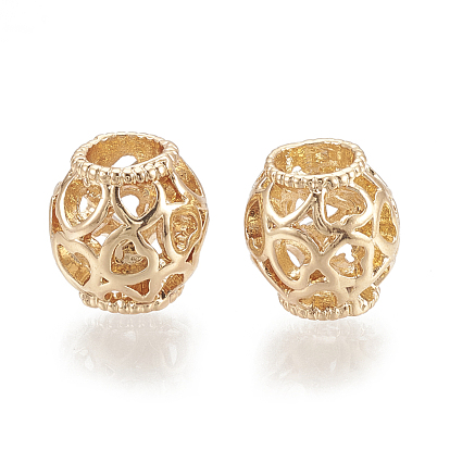 Alloy European Beads, Hollow, Large Hole Beads, Rondelle with Heart