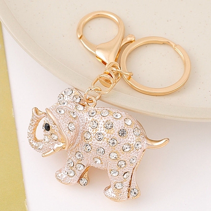 Alloy & Rhinestone Keychain for Women, Elephant
