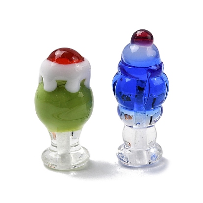 Бусины лэмпворк , половине просверлил, мороженое