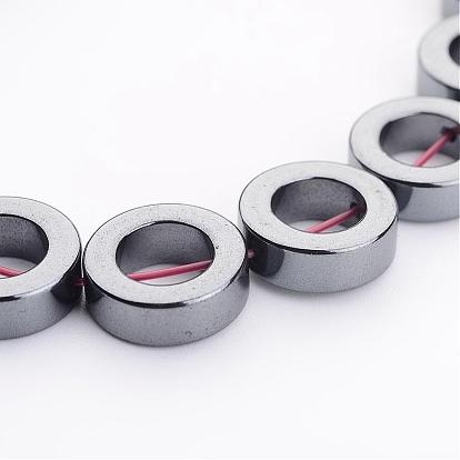Non-Magnetic Synthetic Hematite Beads, Grade AA, Donut