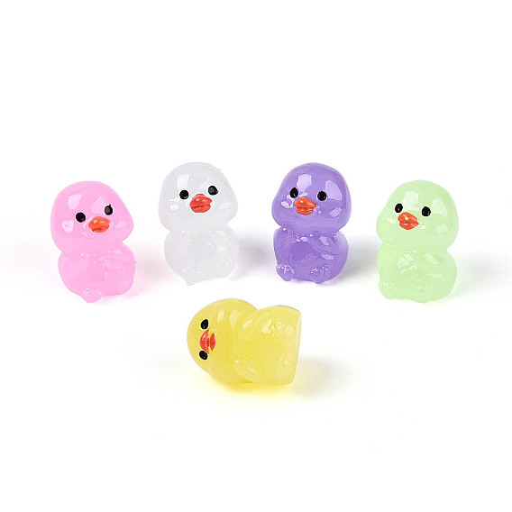 Светящиеся смоляные украшения для демонстрации цыплят, аксессуары для кукольного домика с микро-ландшафтом, притворяясь опорными украшениями, светится в темноте