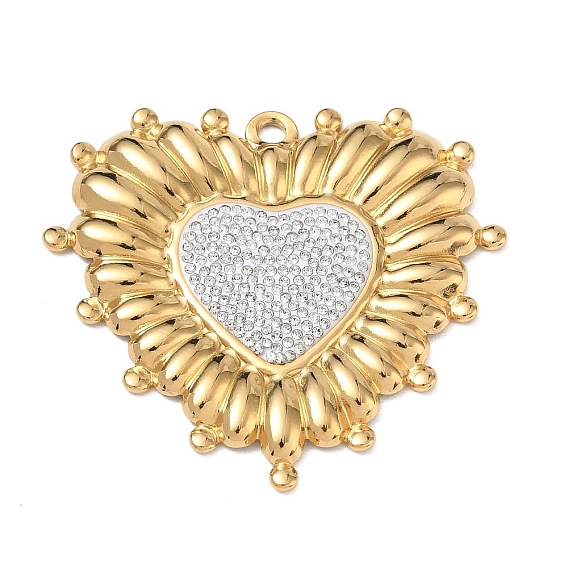 304 Edelstahl Strass Anhänger, Herzanhänger