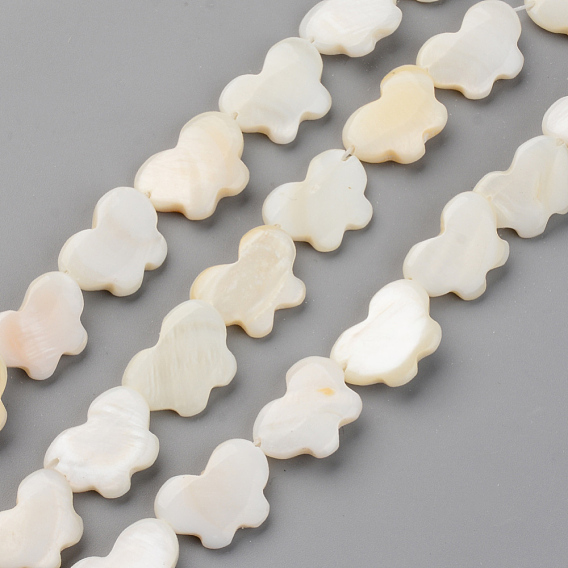 Natural Freshwater Shell Beads Strands, Top Drilled Beads, Butterfly