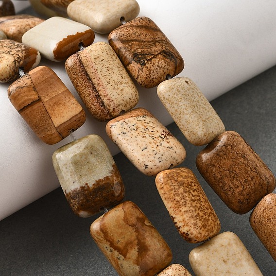 Естественного изображения яшмы бисер нитей, прямоугольные