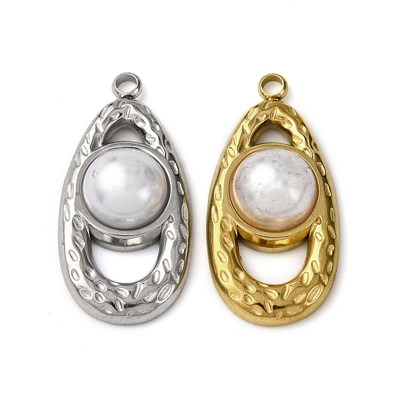 304 подвески из нержавеющей стали, слеза, с абс пластмассовой имитационной жемчужиной